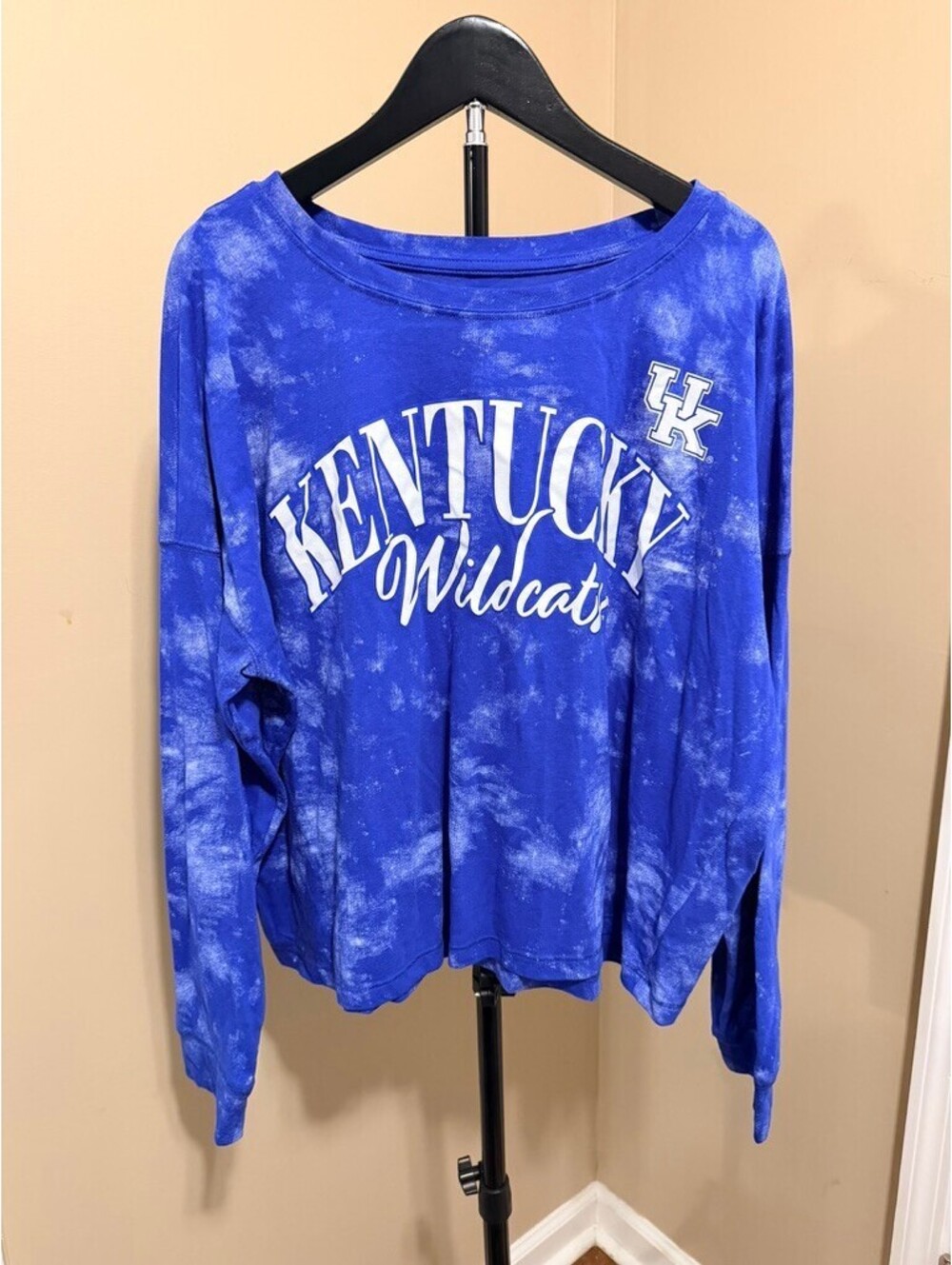 Women's Royal Kentucky Tie Dye Tri-Blend Long Sleeve Top Size XXL